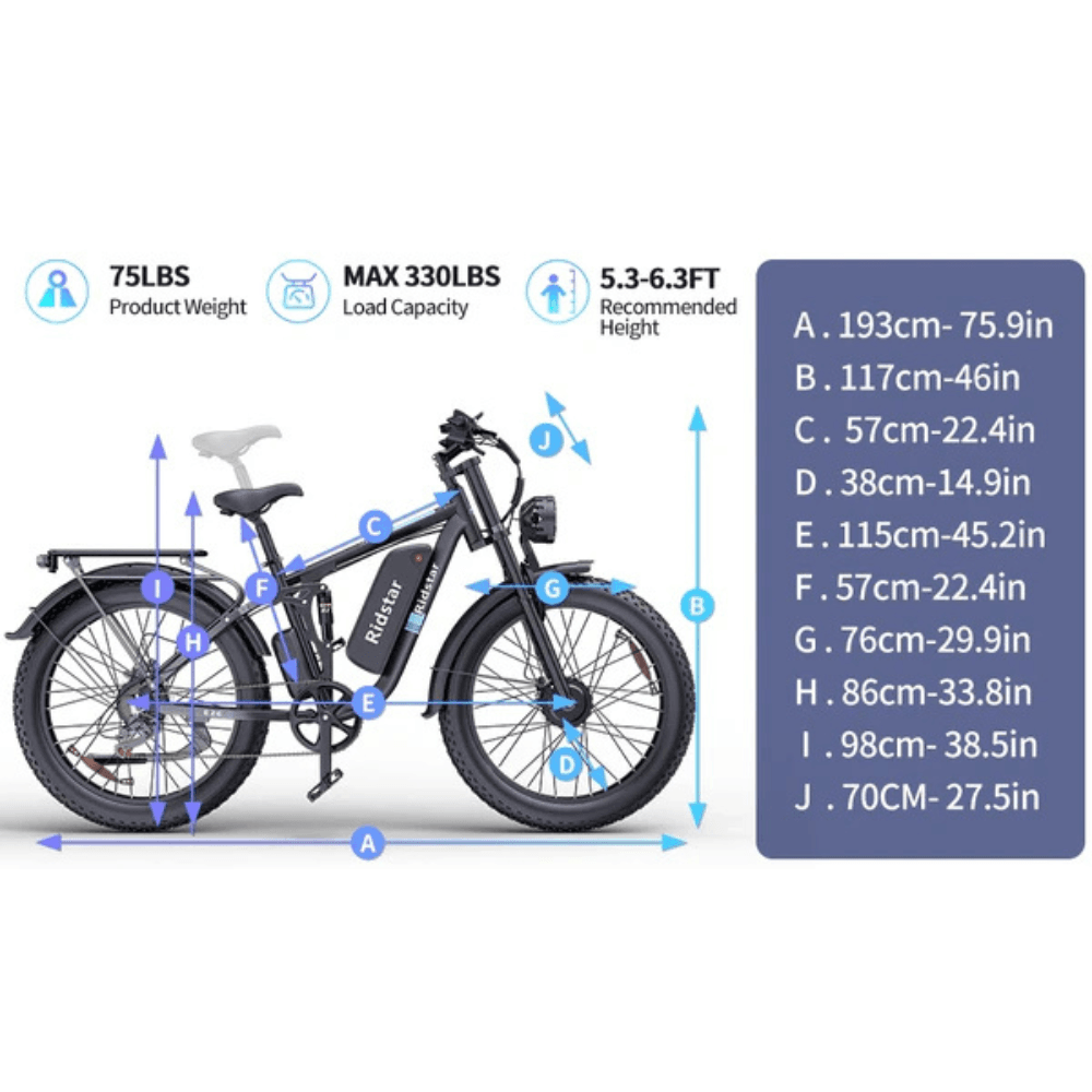 Ridstar E26 Pro 2000W 48V Electric Bike