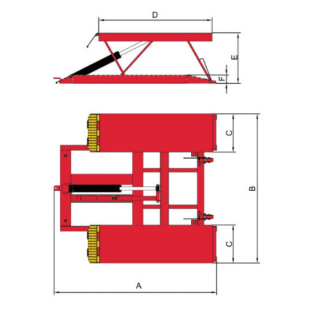 AMGO Hydraulics LR06 Low-Rise Portable Lift