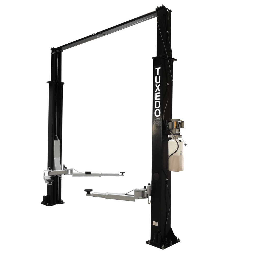 Asymmetric 2-Post Clear Floor Car Lift 4082.3kg Capacity