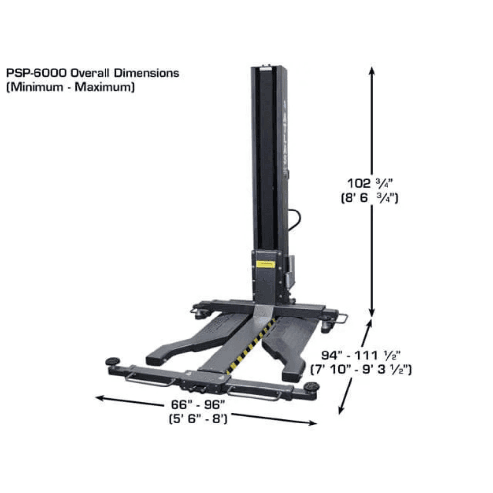 Atlas PSP-6000 Single Post Car Lift 2721.6kg