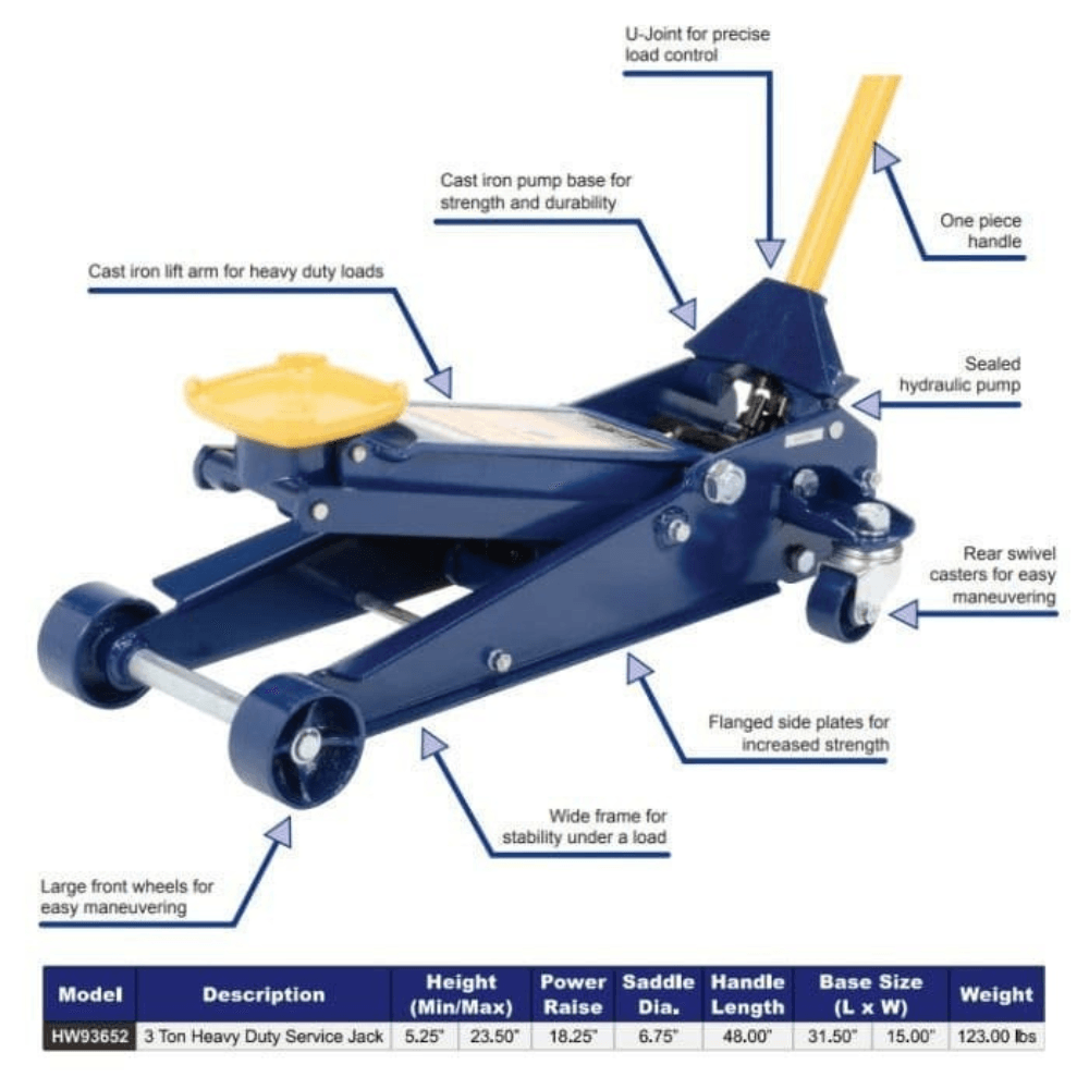 Hein-Werner Heavy-Duty Service Jack 2721.6kg