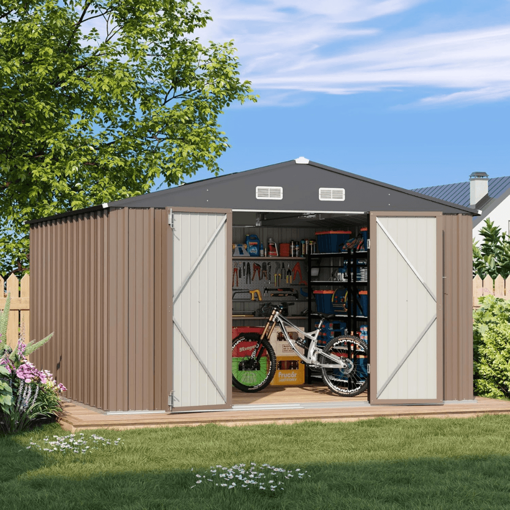 VEIKOUS 3x3m Metal Storage Shed