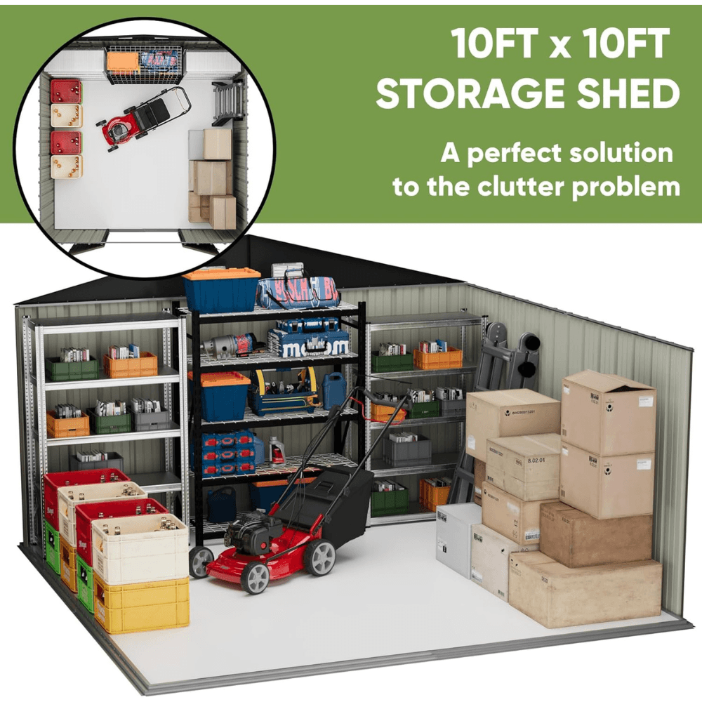 VEIKOUS 3x3m Metal Storage Shed