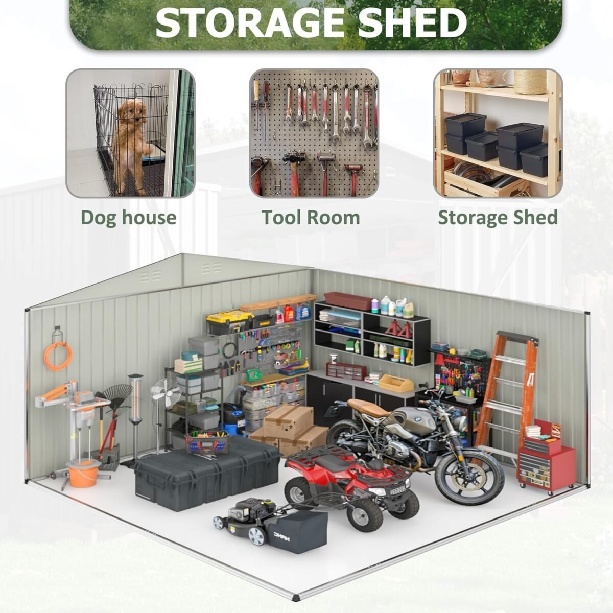 Patiowell Metal Storage Shed 3.05m x 3.66m