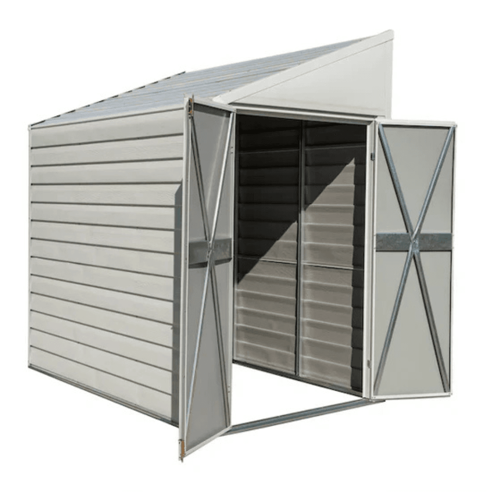 Arrow Yardsaver 1.2m x 2.1m Steel Storage Shed Eggshell