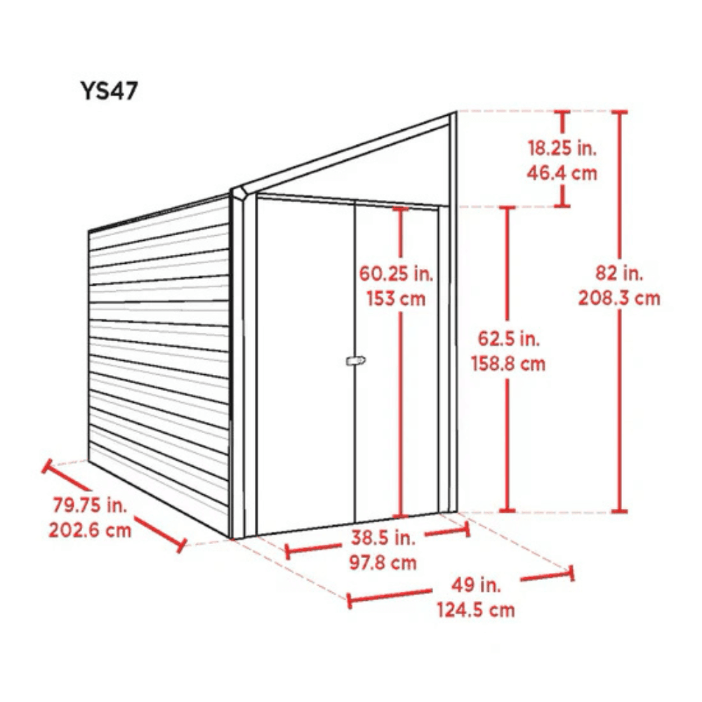 Arrow Yardsaver 1.2m x 2.1m Steel Storage Shed Eggshell