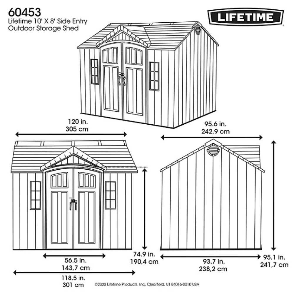 Lifetime Outdoor Storage Shed 3.05m x 2.44m