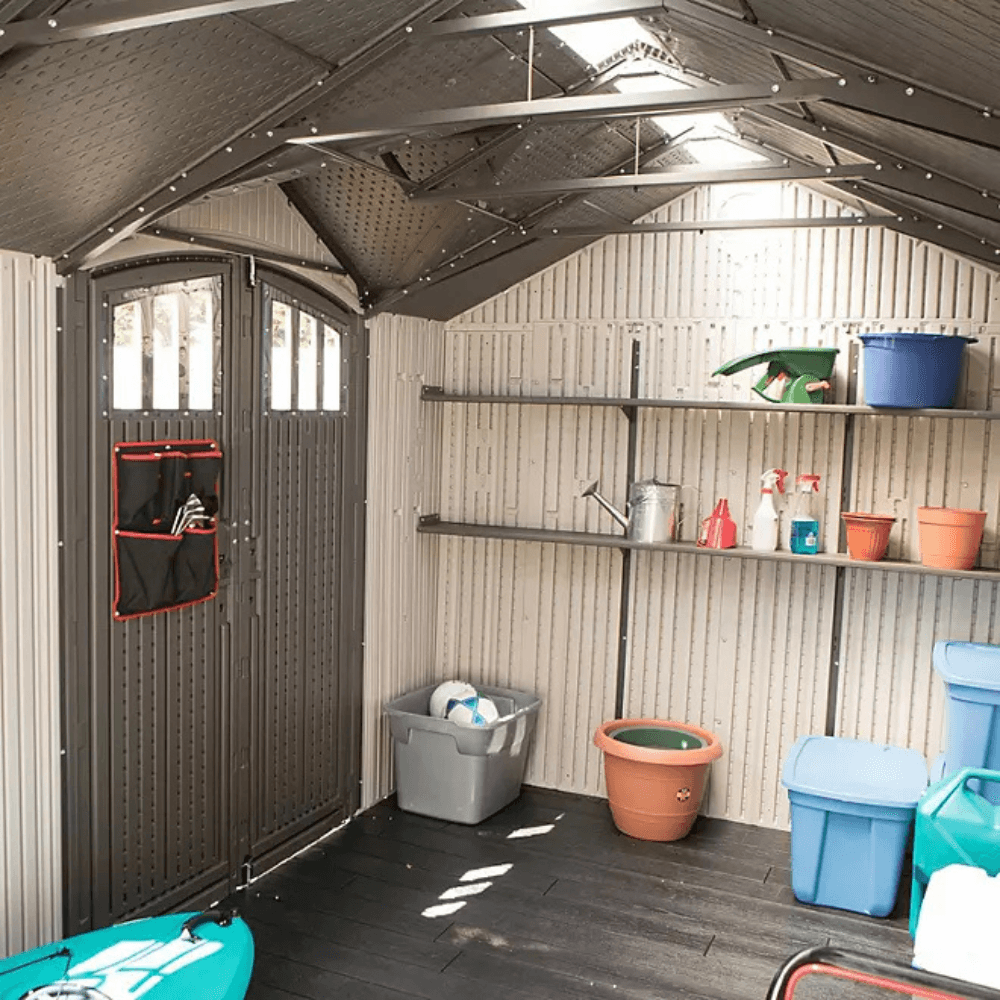 Lifetime Outdoor Storage Shed Dual Entry Tan 2.44m x 5.33m