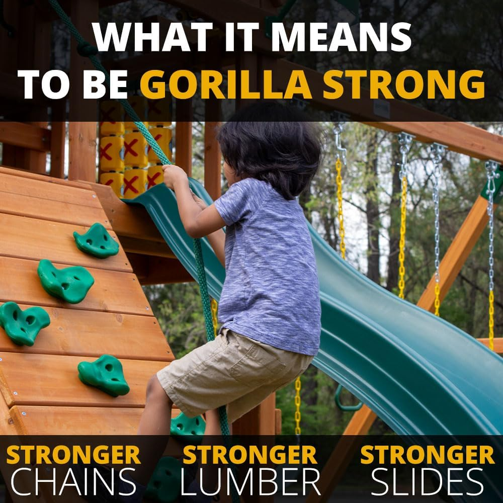 Gorilla Playsets Mountaineer Treehouse Wooden Swing Set