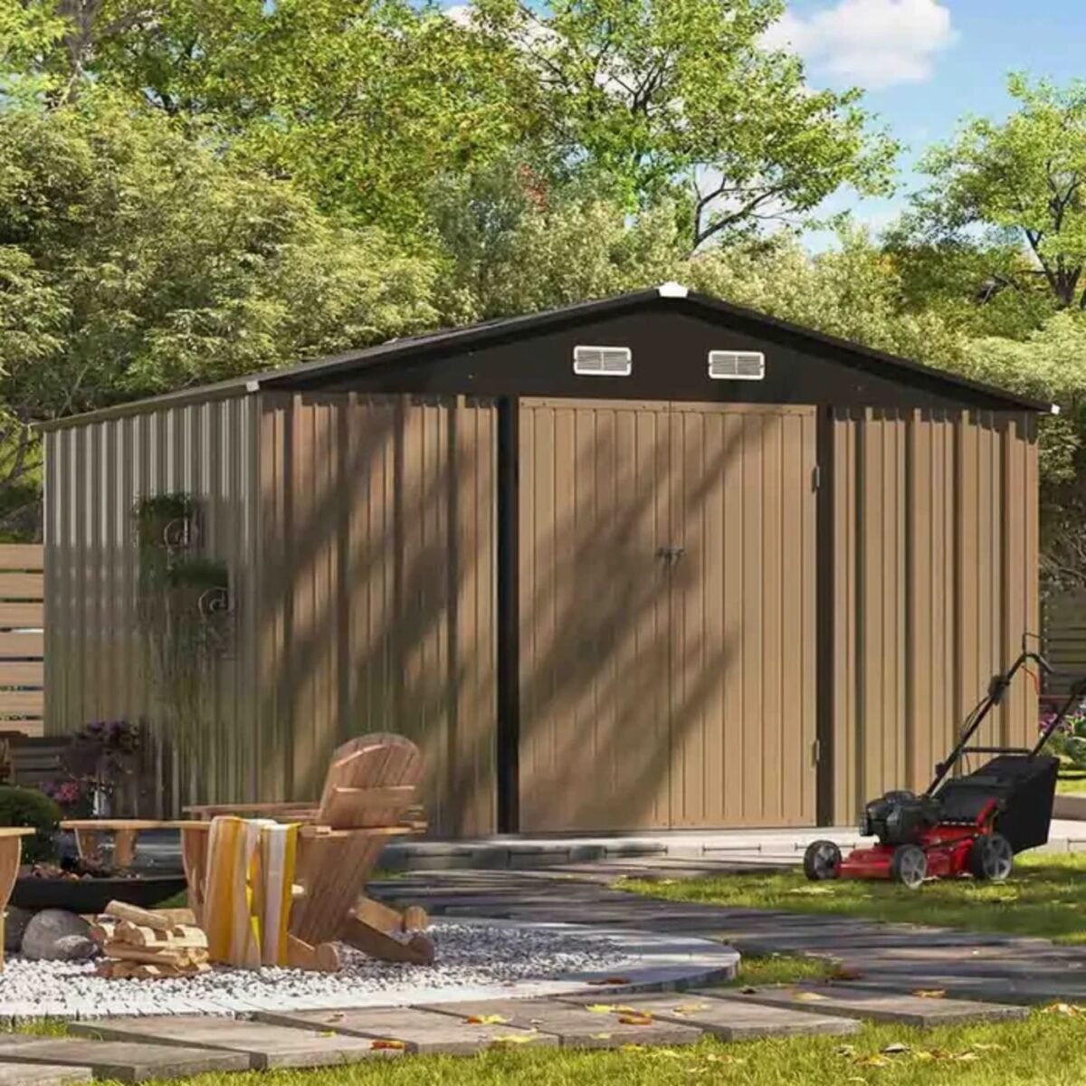 Patiowell Outdoor Storage Shed With Windows 3m x 2.4m
