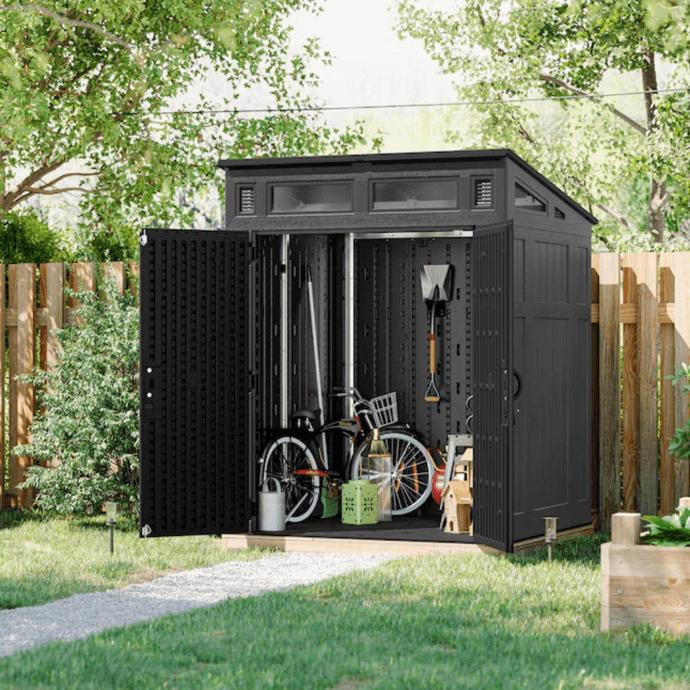 Suncast Modernist BMS6583T Resin Storage Shed 1.9m x 1.7m Gray