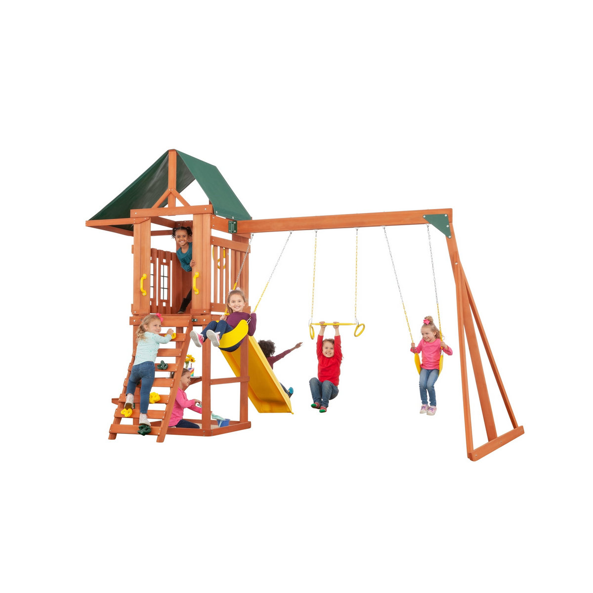 Creative Cedar Designs Cedar Cottage Wooden Swing Set 4.11m x 3.51m