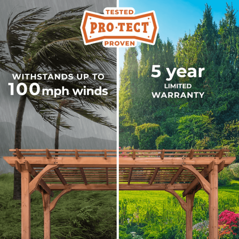 Backyard Discovery Cedar Wood Pergola 3.66m x 3.05m