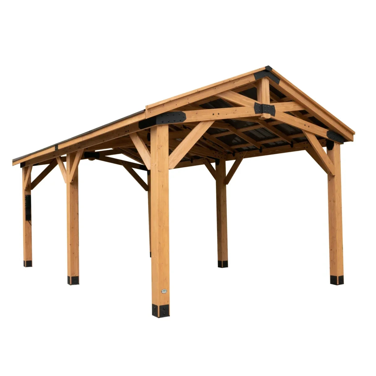 Backyard Discovery Norwood Wood Gazebo Carport 6.1m x 3.7m