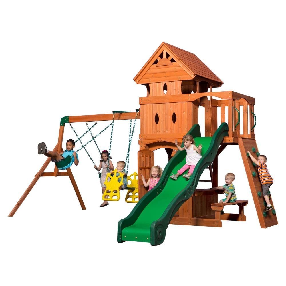 Backyard Discovery Monterey Wooden Swing Set 3m Slide
