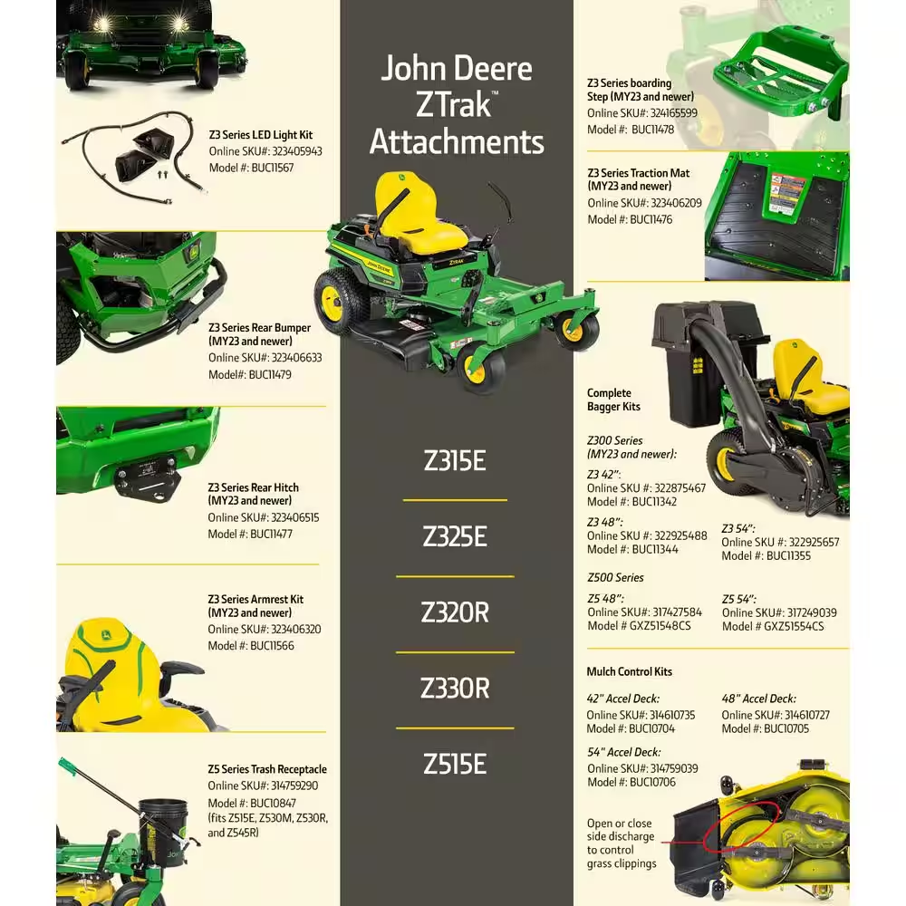 John Deere Z325E Gas Zero-Turn Riding Mower 122cm