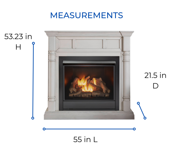 Duluth Forge FDI32R-M-AW Dual Fuel Ventless Fireplace 32000 BTU