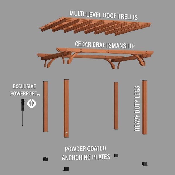 Beaumont Cedar Wood Pergola 4.3m x 3.7m