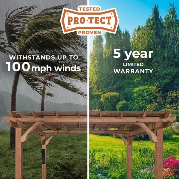 Beaumont Cedar Wood Pergola 4.3m x 3.7m
