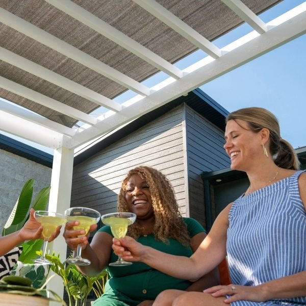 Windham Modern Steel Pergola White 4.27m x 3.05m