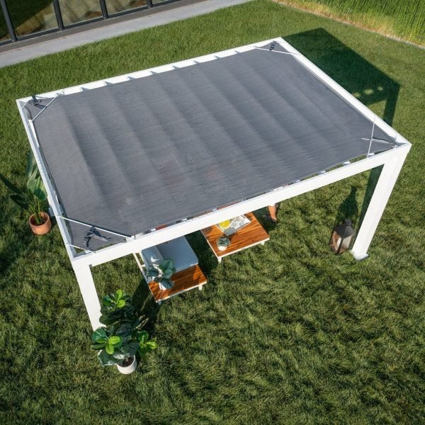 Windham Modern Steel Pergola White 4.27m x 3.05m