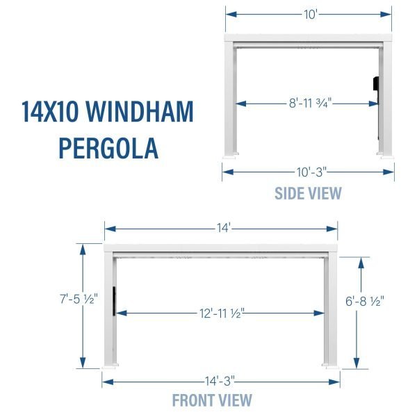 Windham Modern Steel Pergola White 4.27m x 3.05m