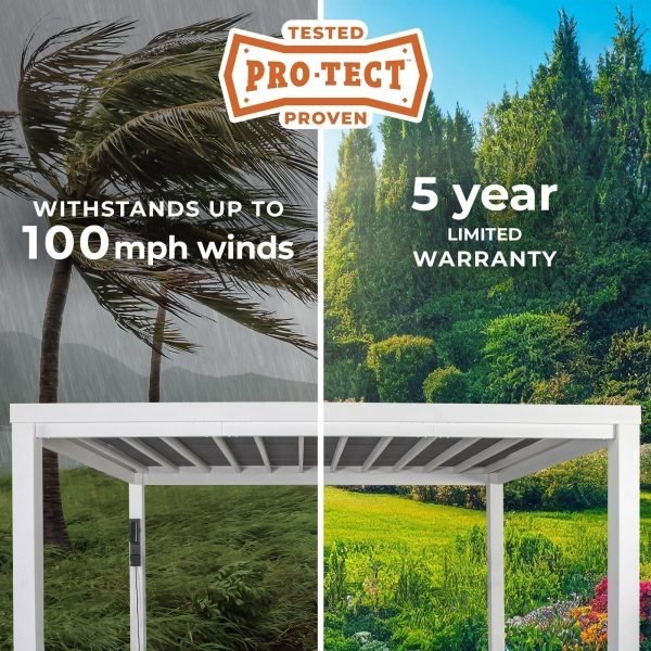 Windham Modern Steel Pergola White 4.27m x 3.05m