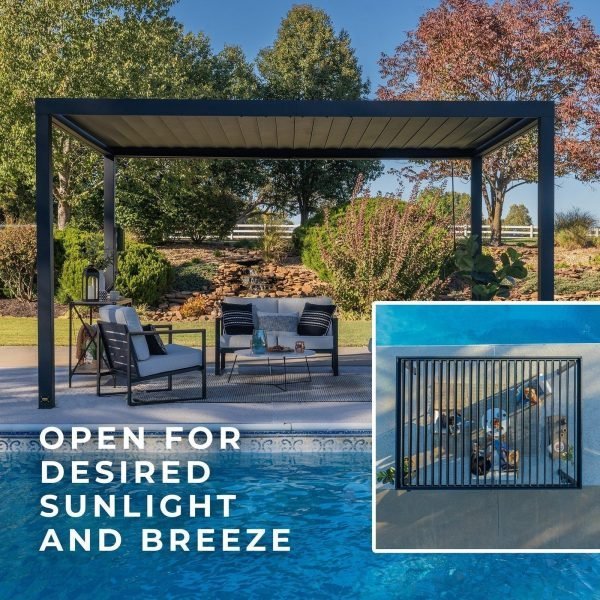 Somerville Pergola Barnwood Stain 4.3m x 3m