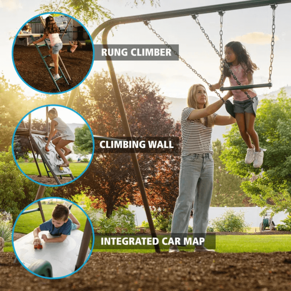Lifetime Climb & Slide Kids Playset Swing Set 2.44m Slide