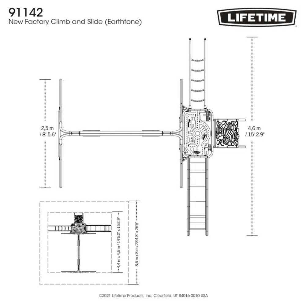 Lifetime Climb & Slide Kids Playset Swing Set 2.44m Slide
