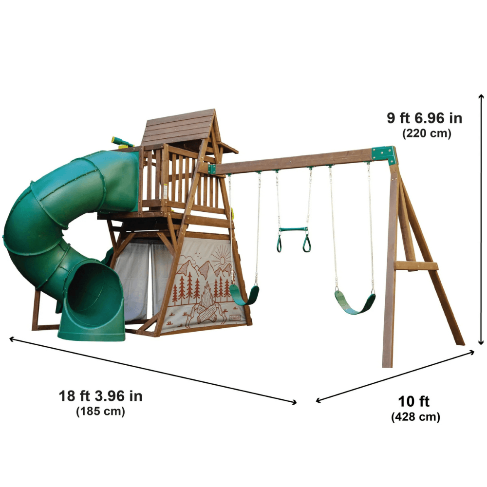 Ranger Retreat Wooden Playset With Tube Slide