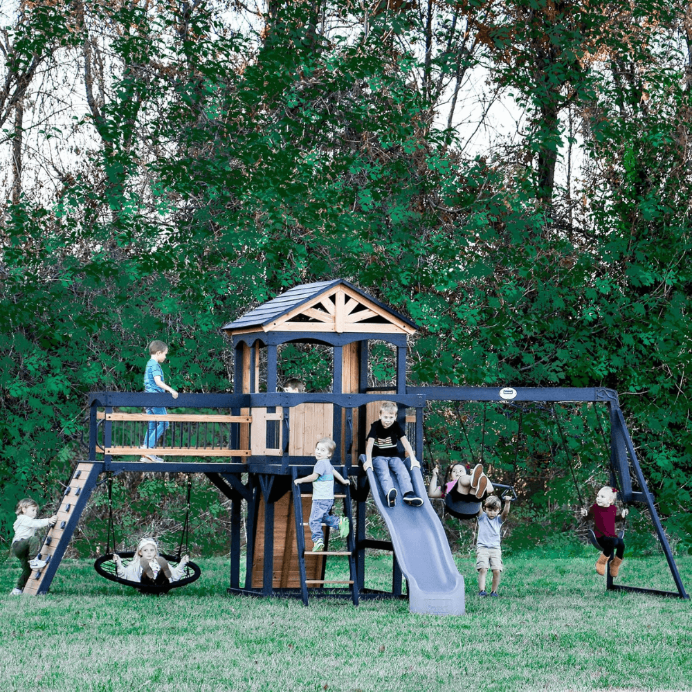 Backyard Discovery Timber Crossing Wooden Swing Set