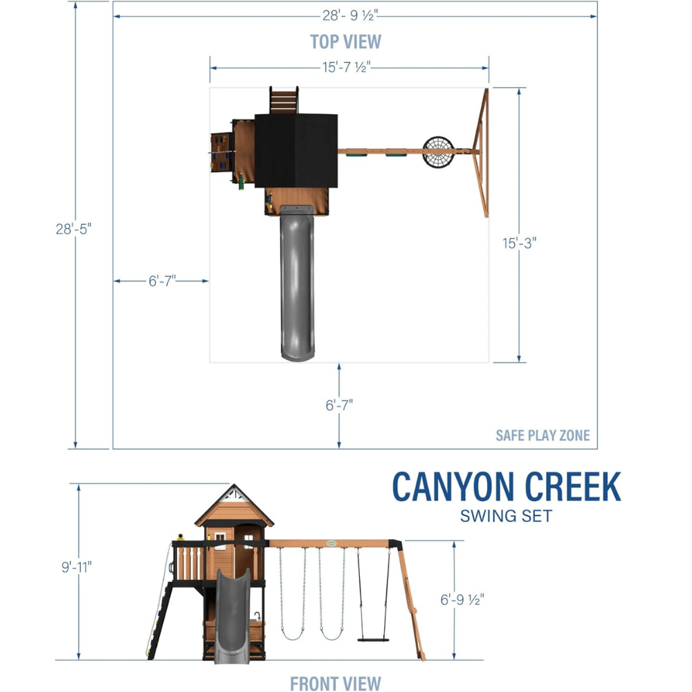 Canyon Creek All Cedar Wooden Swing Set Playset