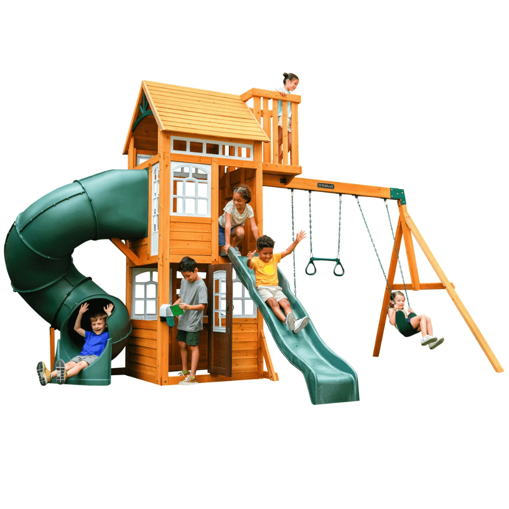 KidKraft Ridgemoor Perch Wooden Swing Set Playset