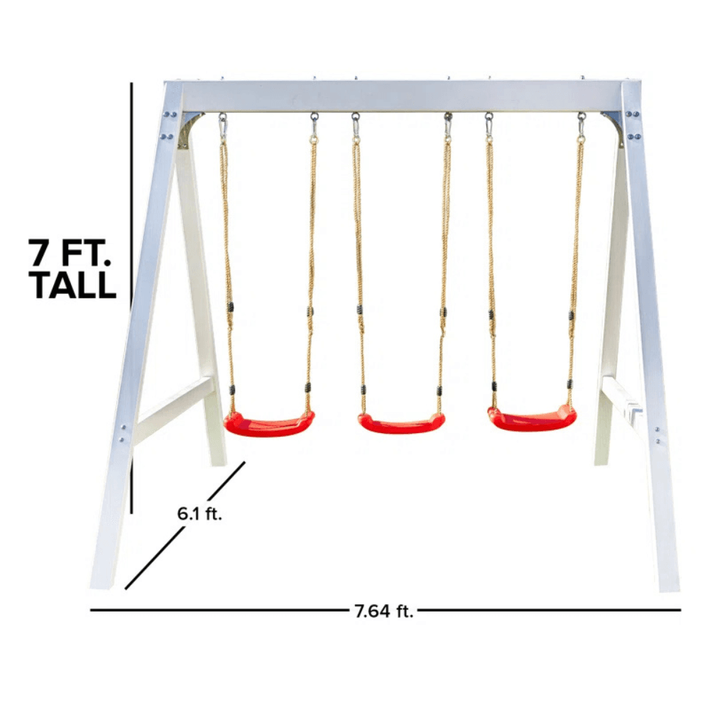 Sportspower Vinyl-Covered Wood Swing Set 2.37m x 1.85m