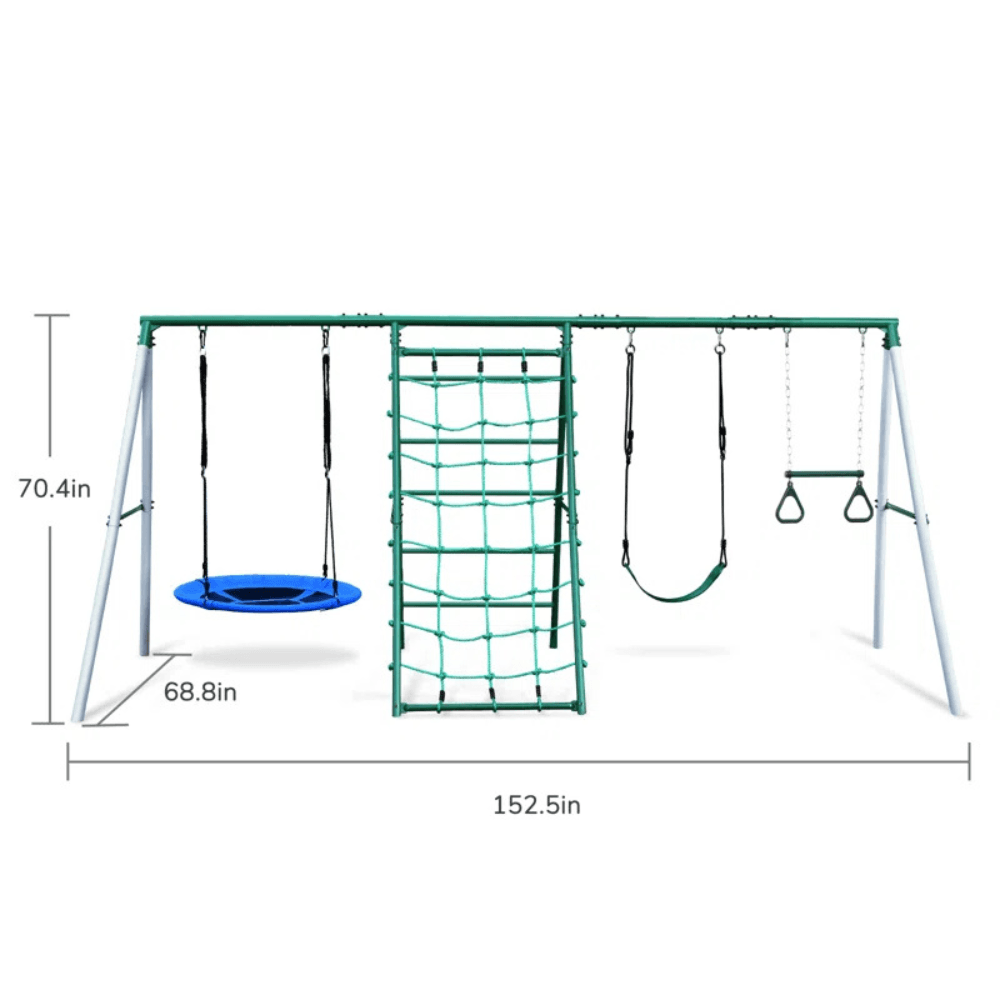 Adventure Multi-Activity Outdoor Metal Swing Set Playset