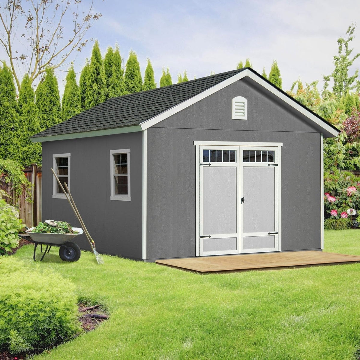 Handy Home Products Scarsdale 3.7x4.9m Wooden Storage Shed