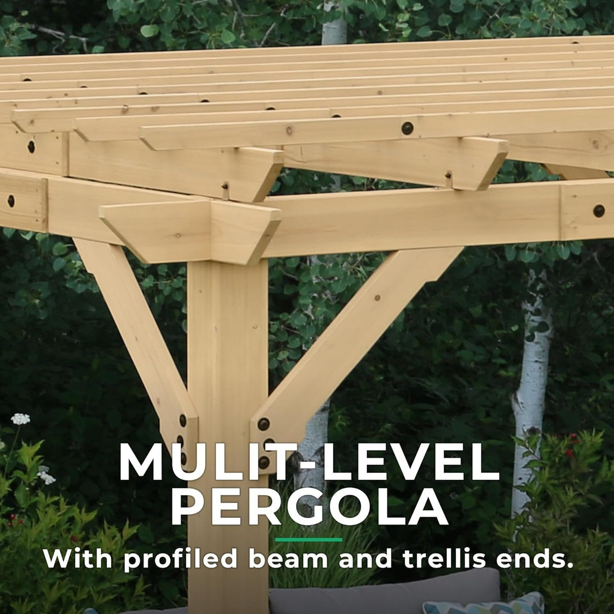 Yardistry Meridian Cedar Wood Pergola 3m x 6.7m