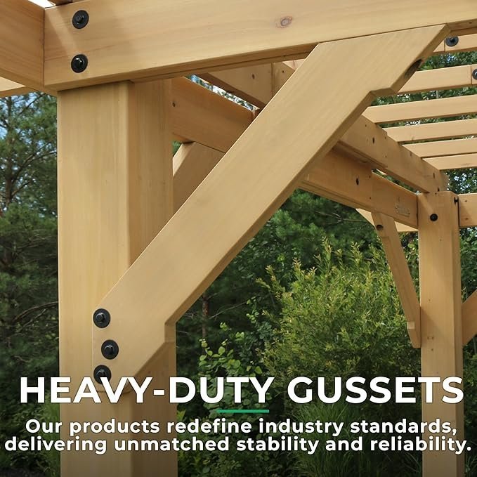 Yardistry Meridian Cedar Wood Pergola 3m x 6.7m