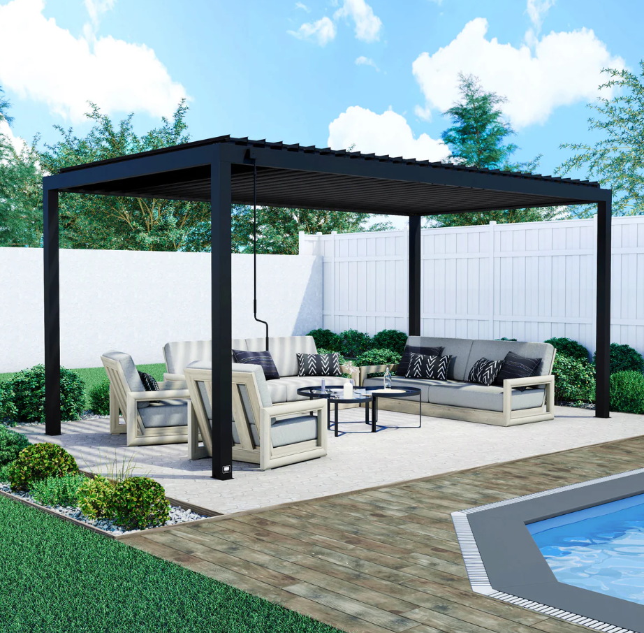 Backyard Discovery Sarasota Galvanized Steel Louvered Pergola