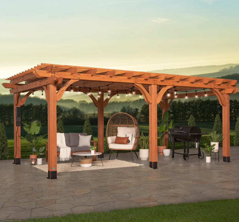 Backyard Discovery Beaumont Cedar Wood Pergola 6.1m x 3.66m