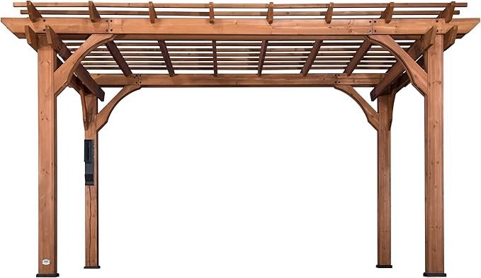 Traditional Cedar Wood Outdoor Patio Pergola Shade Structure 3m x 4.3m