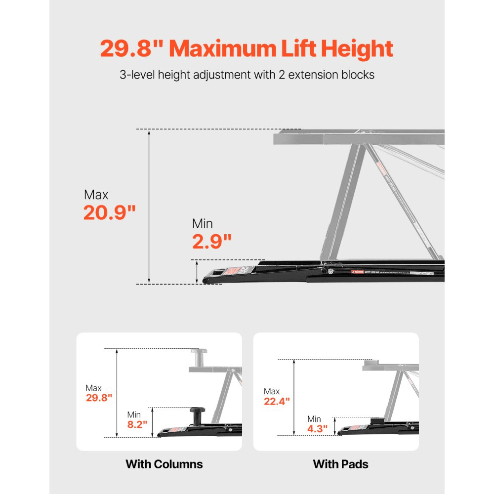 Adjustable Portable Car Lift with Remote Control 2268kg