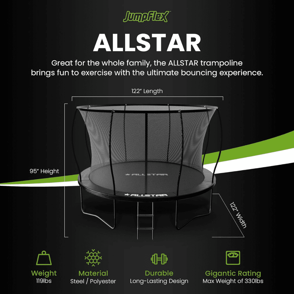 ALLSTAR 10 Backyard Trampoline 3.1m x 2.41m
