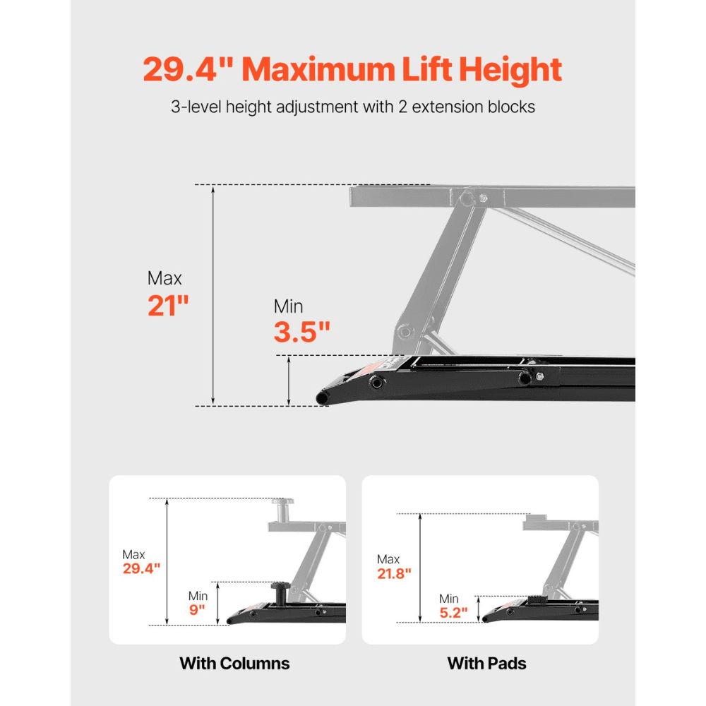 Adjustable Hydraulic Car Lift with Remote Control 3175kg