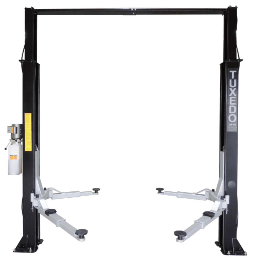 Asymmetric 2-Post Clear Floor Car Lift 4082.3kg Capacity