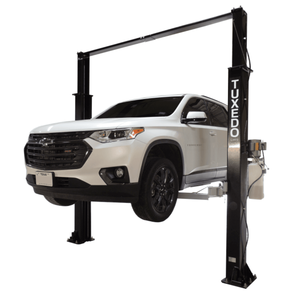 Asymmetric 2-Post Clear Floor Car Lift 4082.3kg Capacity