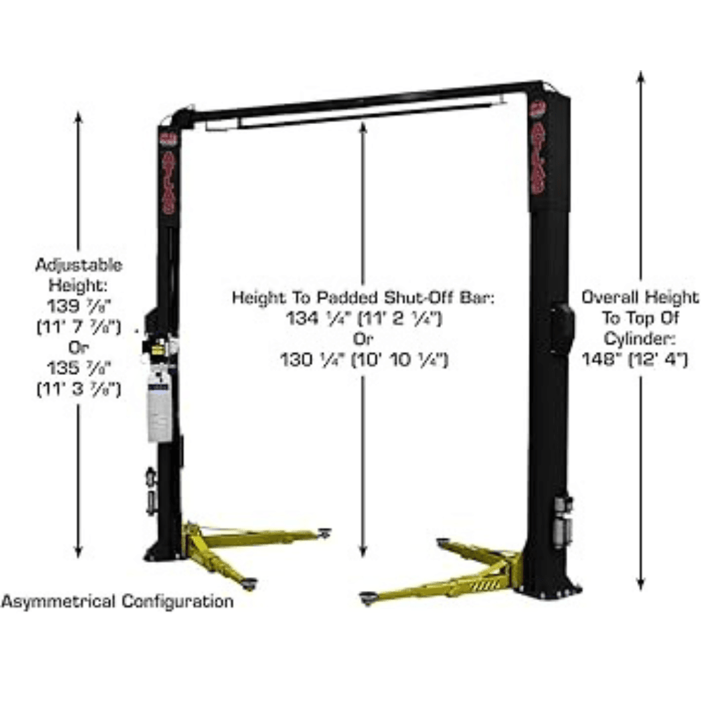 Atlas Platinum PVL-10 4535.9kg 2-Post Lift