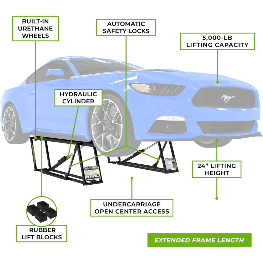 QuickJack 5000TLX Extended-Length Portable Car Lift 2268kg
