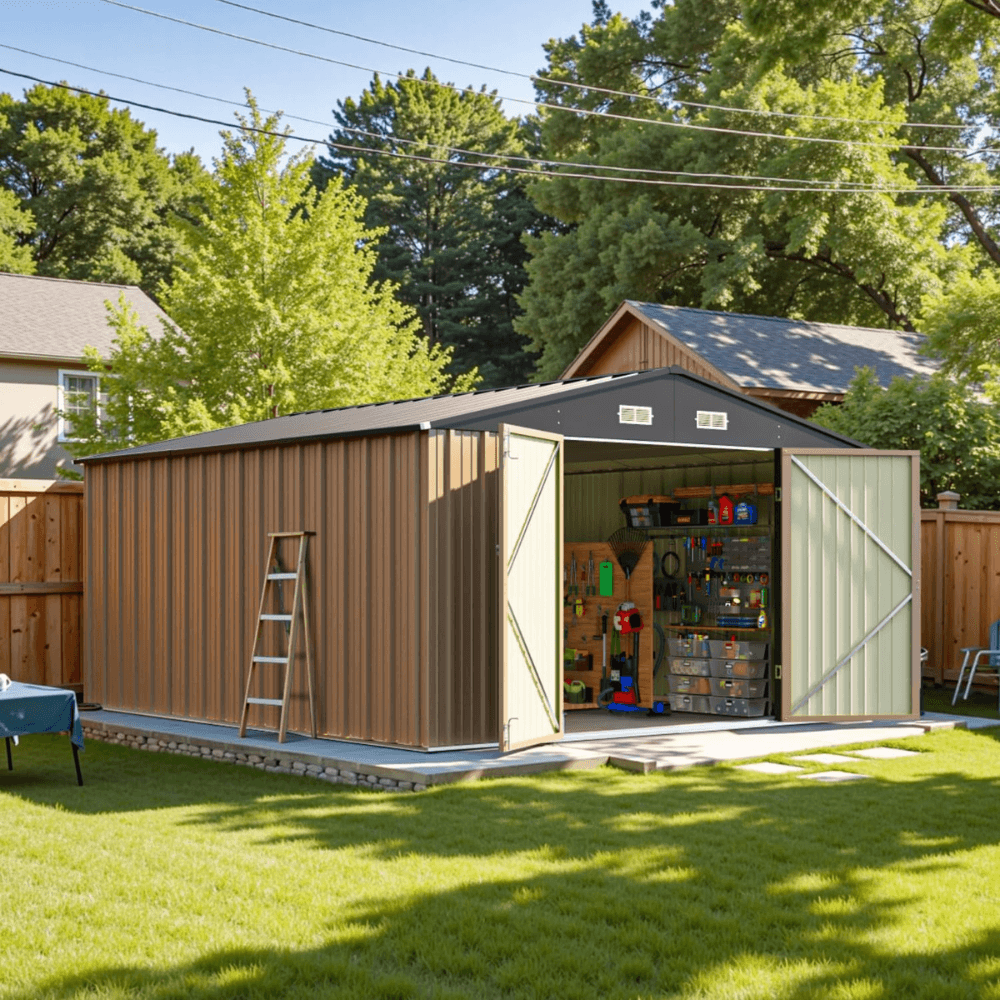 Patiowell 3m x 3.7m Metal Storage Shed 11.1 sq m